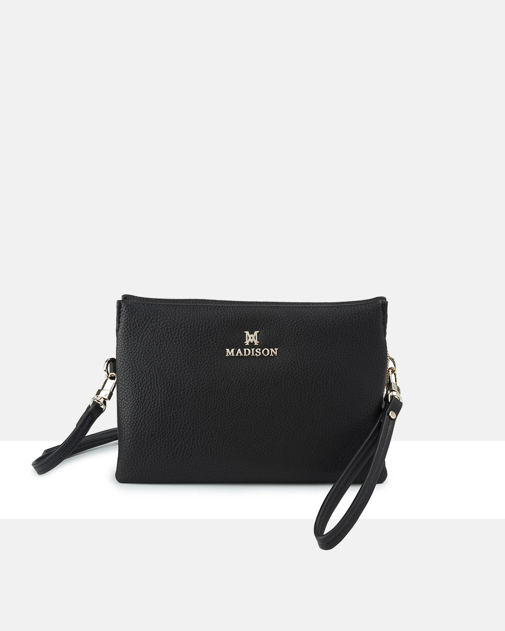 Madison Jane Small 3 Compartment Crossbody Bag with Wrist Strap - Black –  Madison Accessories