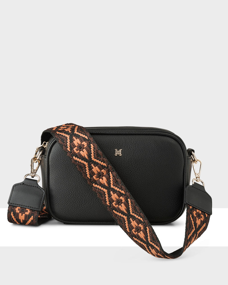 Madison Aztec Bag Strap - Taupe, Peach & Black / Black – Madison