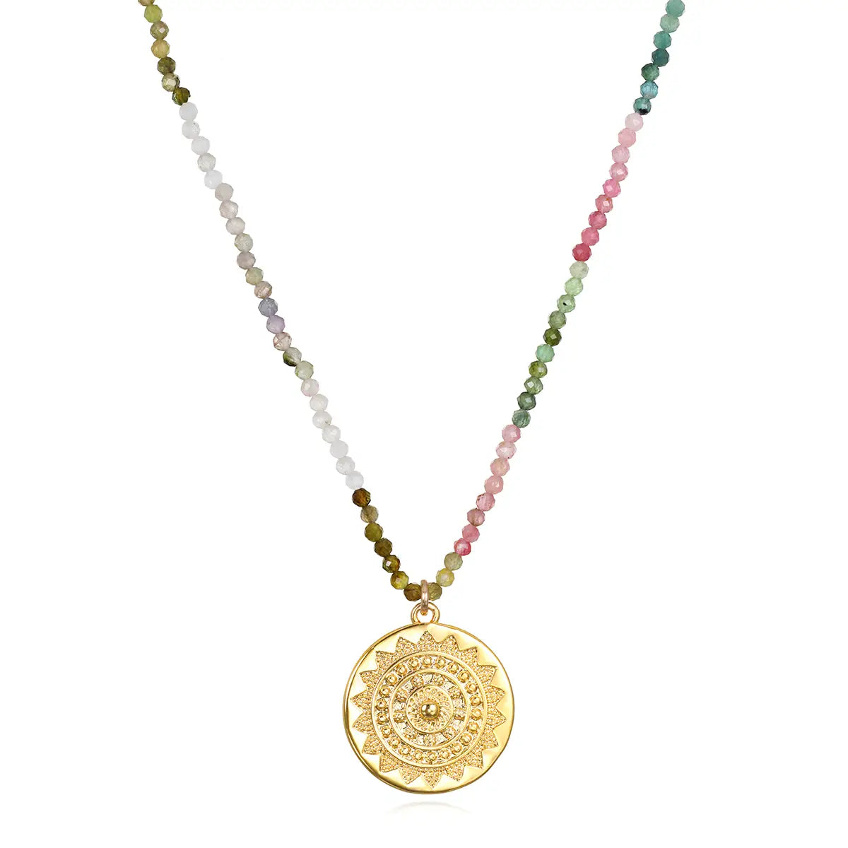 Amelia Rose Jewelry Tourmaline Medallion Necklace