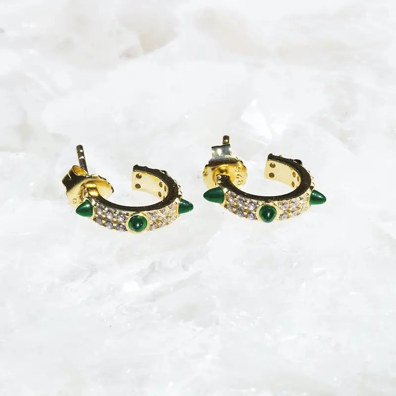 Native Gem Bishop Huggies - Green Onyx