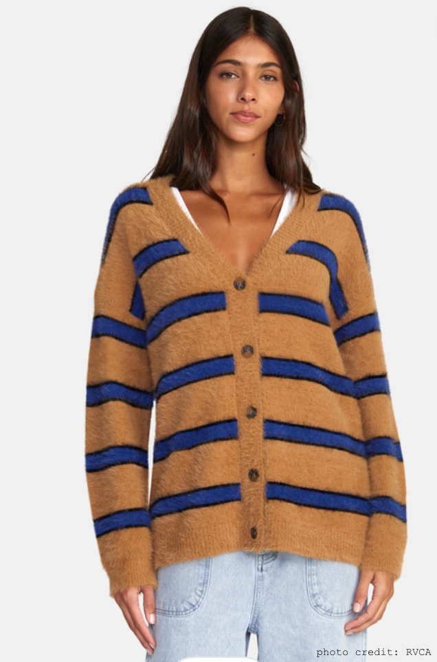 women's oversized striped grandpa sweater