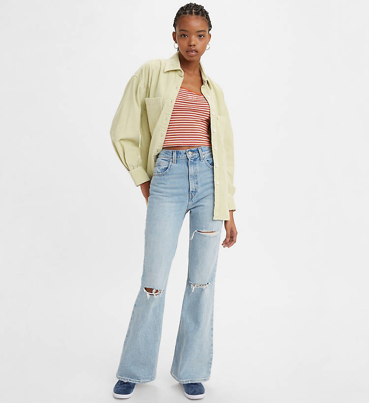 Levi's 70's High Flare in Worn In Black | Harbour Thread
