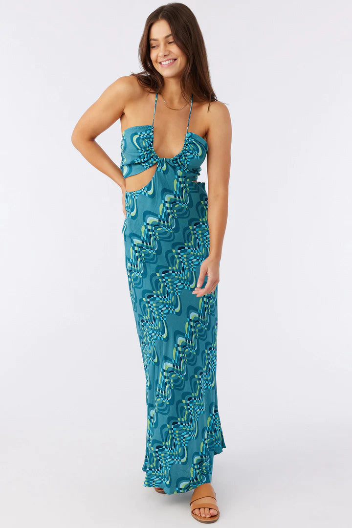 BORDERS at BALCONY DRAPED MAXI DRESS