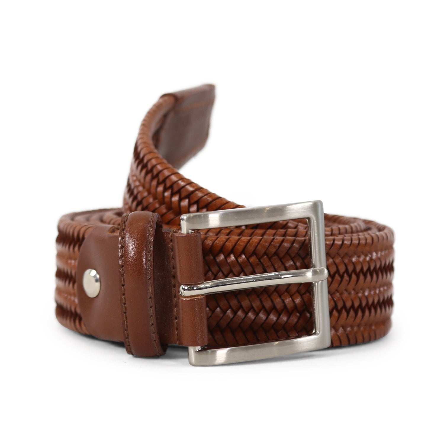 L'uomo Tan Woven Belt – L'uomo Menswear