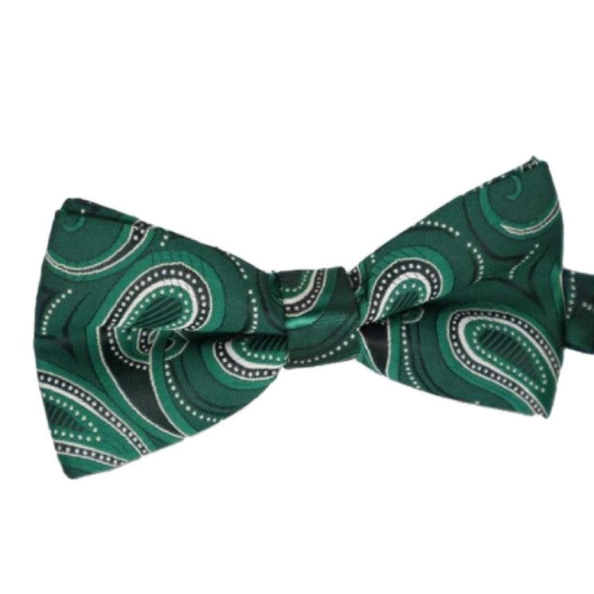 Green Swirl Paisley Pattern Bow Tie
