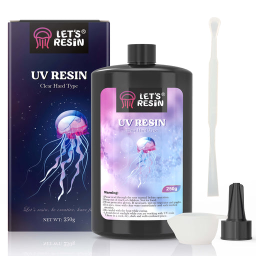 LET'S RESIN UV Resin, Upgraded 500g Clear UV Resin kit Hard Type for  Coating & Casting, Ultraviolet Curing Resin for Craft Decoration, UV Light  Cure Solar Sunlight Activated Glue for Jewelry Making –