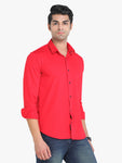COLVYNHARRIS JEANS Solid Red Full Sleeve Men's Casual Shirt