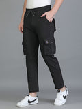 Colvyn Harris Regular Fit Multi-Pockets Black Cargo Pant for Men
