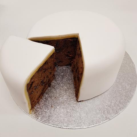 Plain Undecorated Iced FRUIT CAKE Base - (covered with marzipan & suga –  Cloud Nine Cake Centre