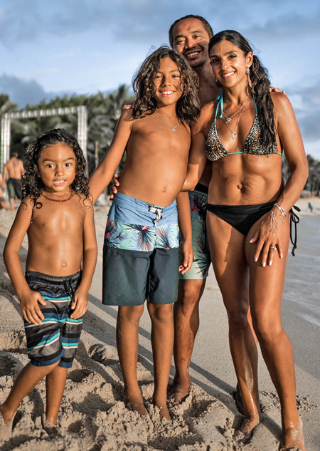 Family at beach