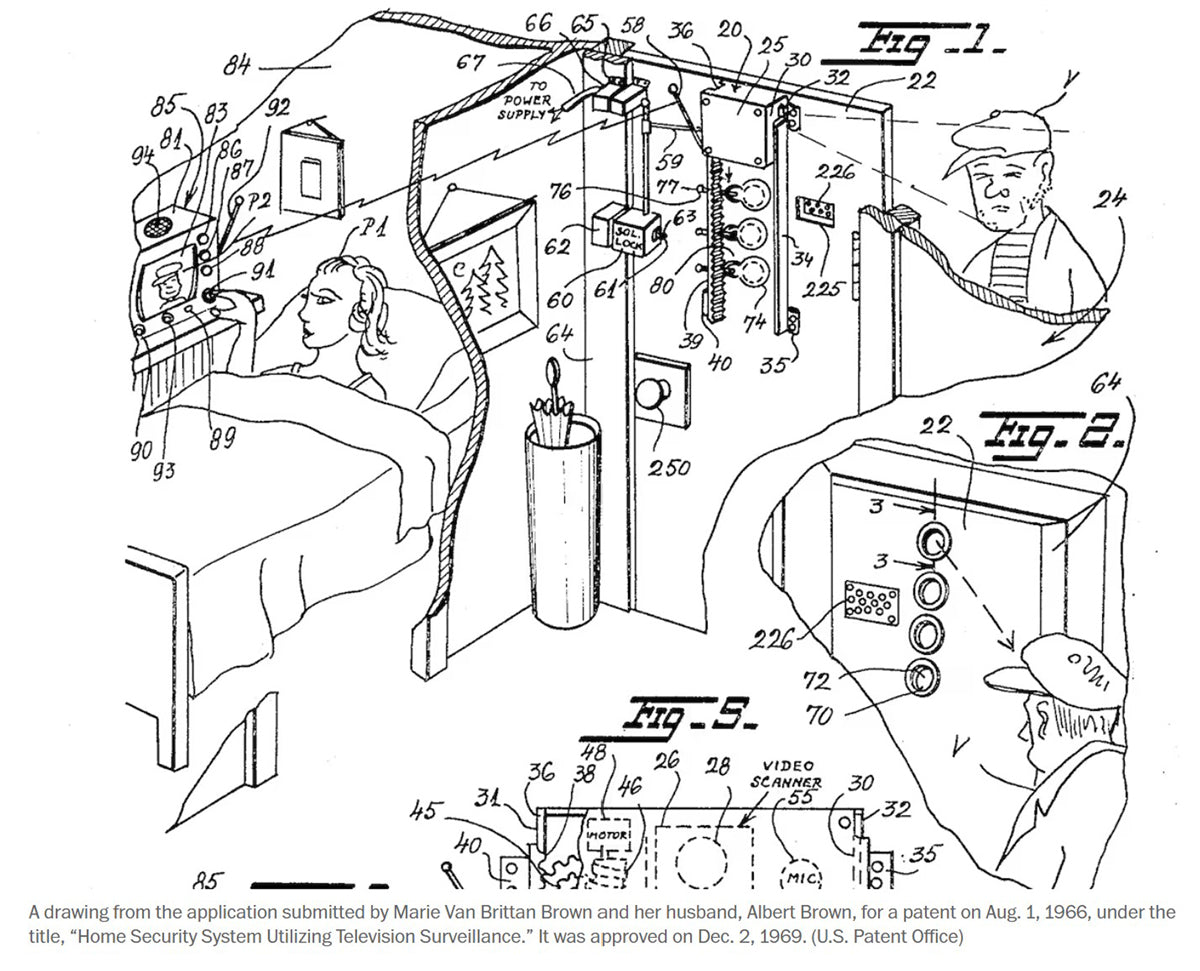 Marie Van Brittan Brown Patent Drawing