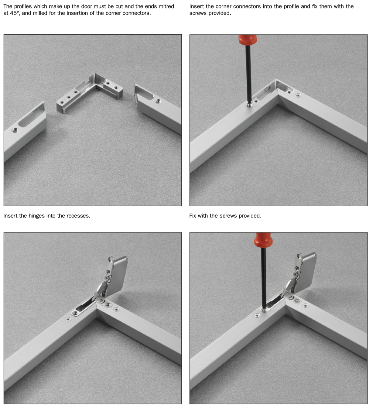 Salice Air  Aluminium Door Profile  Square Section  for Glass 