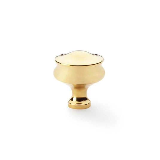 Alexander & Wilks - Bardom Ridged Cabinet Cup Pull - Polished Brass