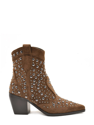 Botines cowboy marrones con tachas de Azarey