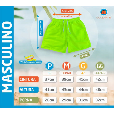 Kit 5 Bermudas Masculinas