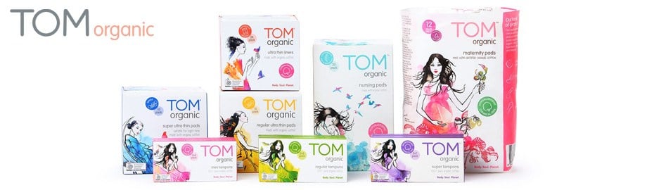 Tom Organic Range of Feminine Hygiene Products