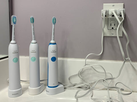 Philips Sonicare Electric Toothbrush Cord Mess Countertop Bathroom