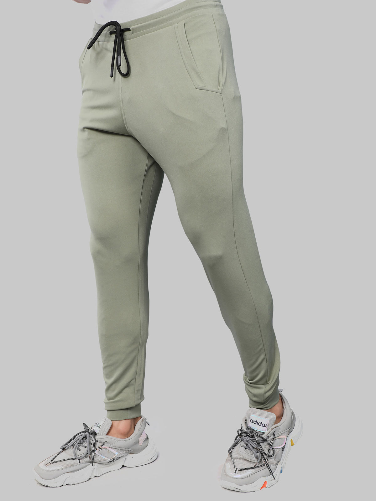 Lycra Olive Green Track Pant For Men