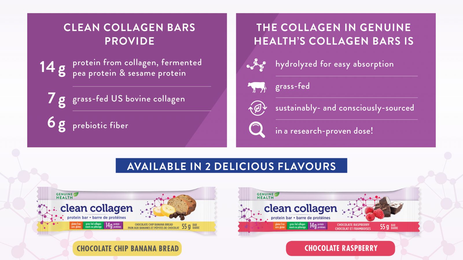 Genuine Health Clean Collagen Protein Bars (8 bars x 55g)