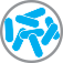 Icon of Blue Capsules Isolated on Circle White Background