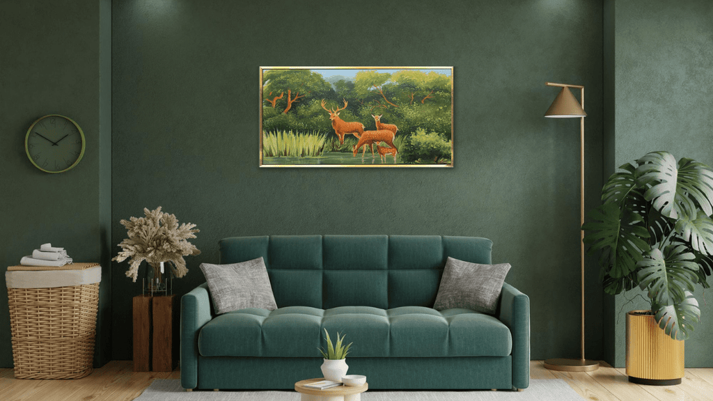 Deer painting on wall