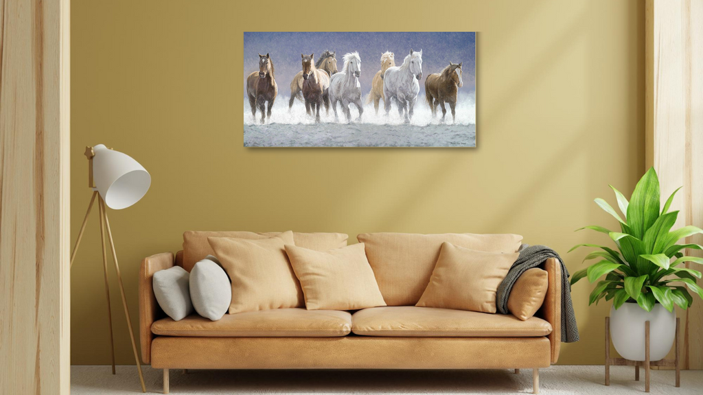 7 horses canvas painting