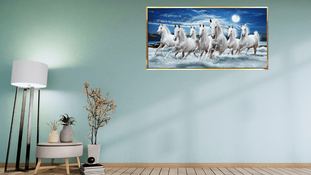 7 Running Horses Vastu Canvas Painting