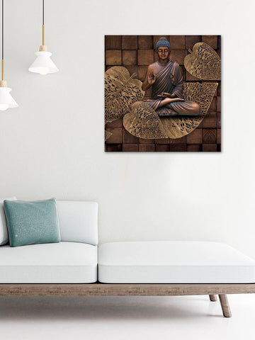 Buddha Canvas Painting Framed For Home and Office Wall Decoration
