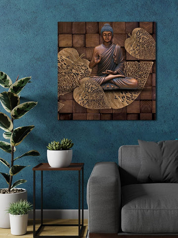Buddha Canvas Painting Framed For Home and Office Wall Decoration