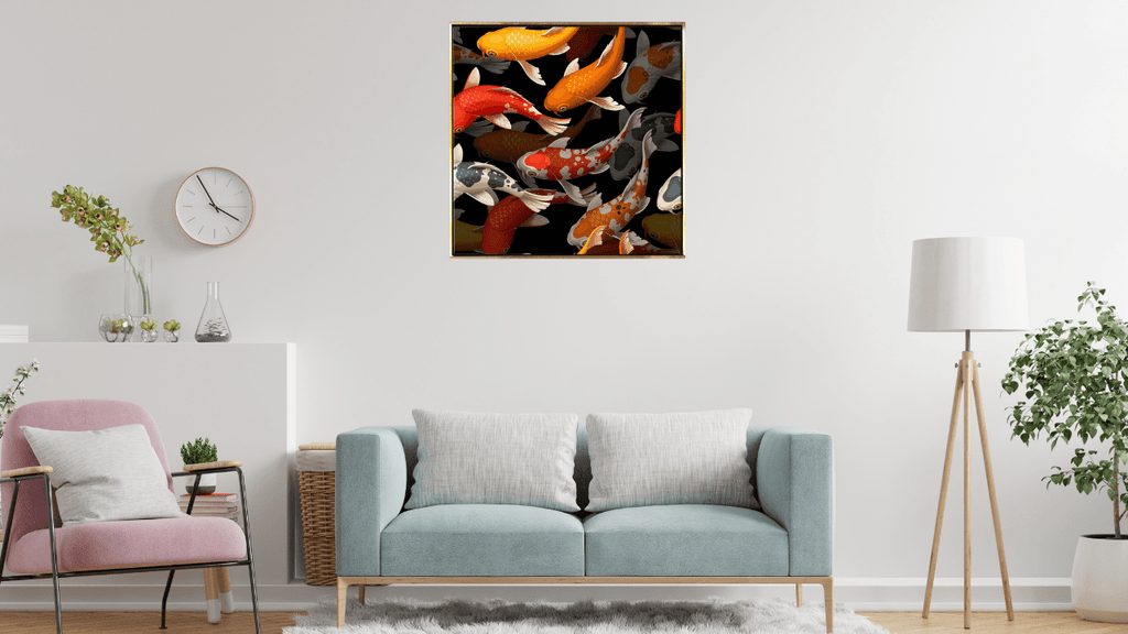 Feng Shui Koi Fish Canvas Painting