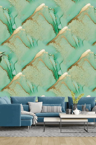 Green Onyx Marble Wallpaper for Rooms Customised  lifencolors