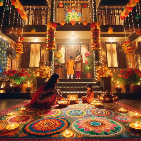 traditional Diwali decorations