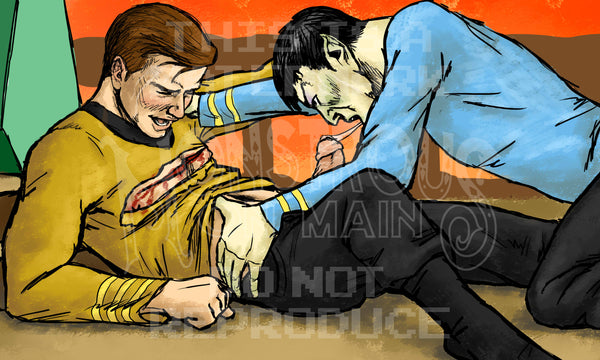 Spock x Kirk smut featuring oral, blood, and pon farr