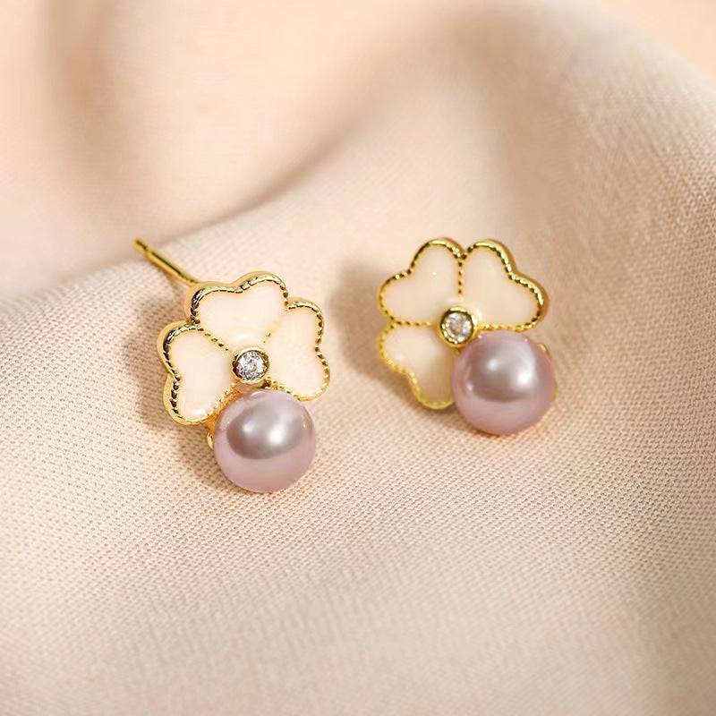 Clover Shape Mother of Pearl Earrings | Costco