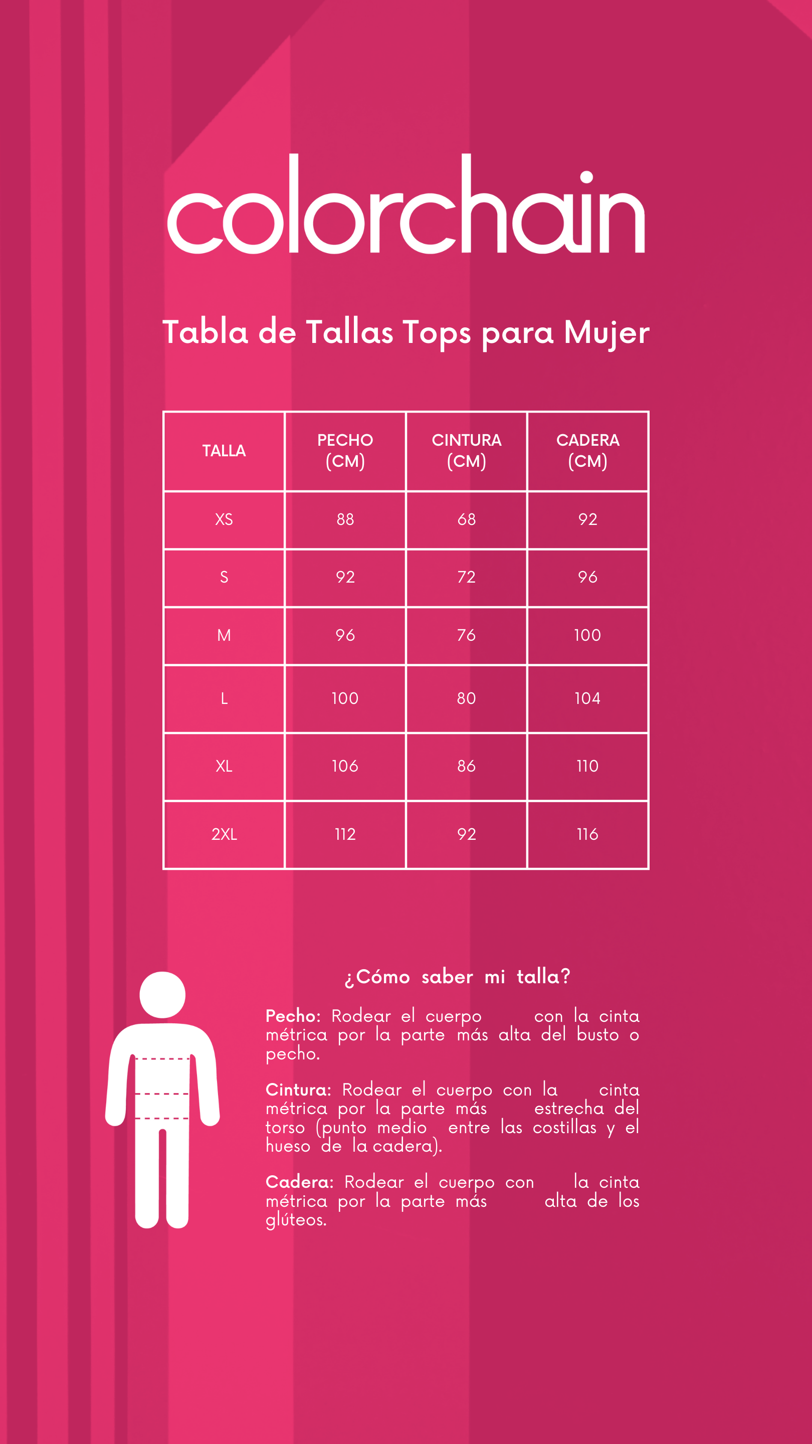 Tabla de Tallas Top Women | Clorchain