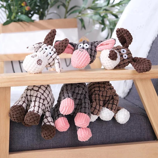 Durable Squeaky Interactive Dog Toy - Animal Series | Shortie Friends