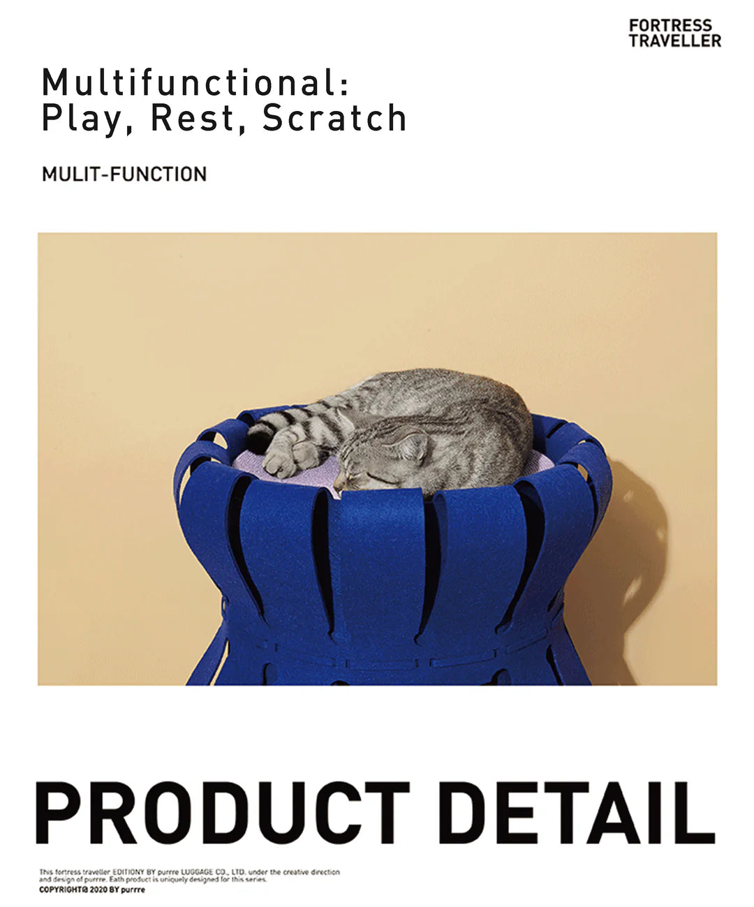 Purrre Fortress Traveller Cat House With Scratcher