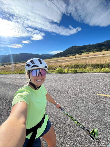 rollerskiing in the mountains