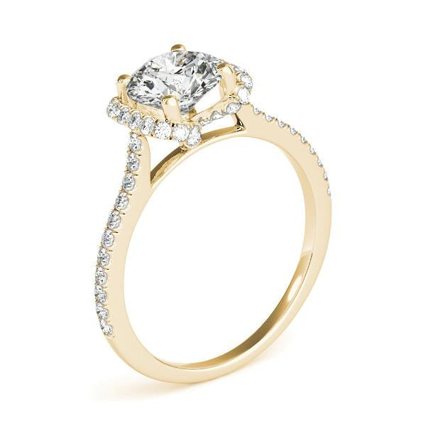 Halo Diamond Engagement Ring F VS GIA Center