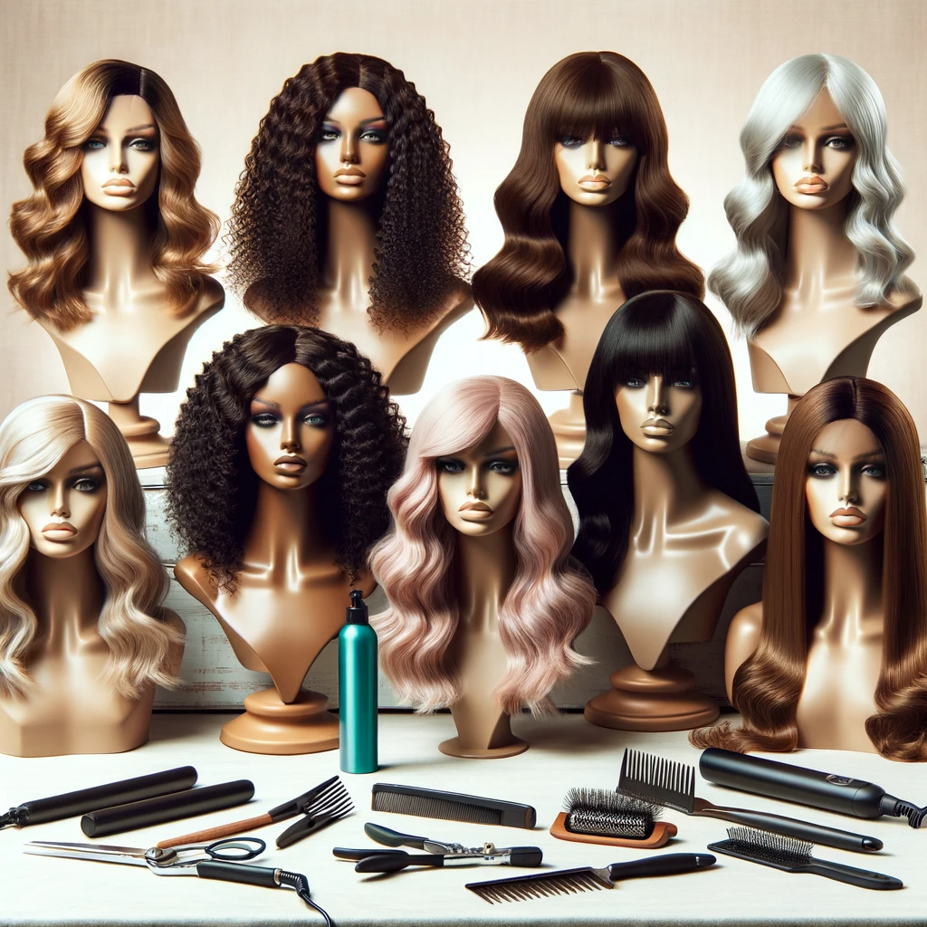 Heat friendly styled wigs