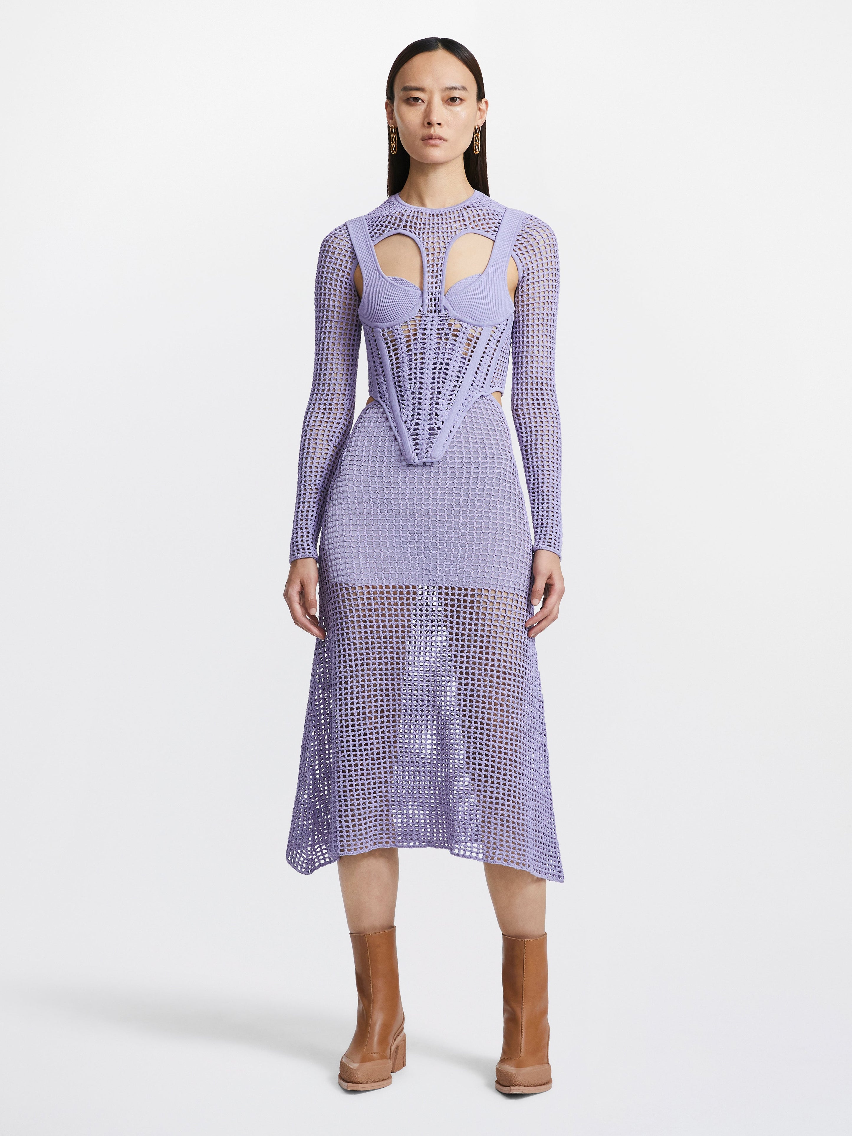 DION LEE | Stirrup Crochet Dress | Violet – Dion Lee