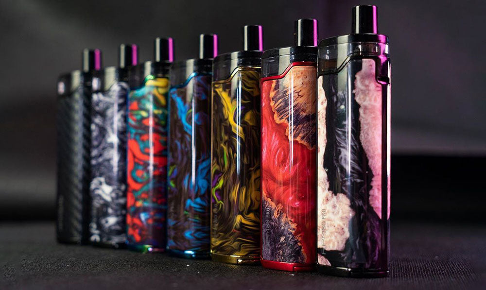 SMOK RPM80 Pod Mod Kit collection standing in front of dark cloudy background