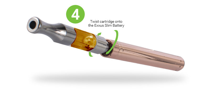 Connecting the cartridge to Exxus Slim on white background