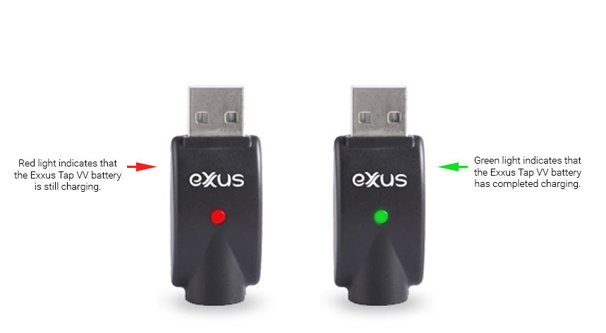 USB charger light indicator for the Exxus Tap VV on white background
