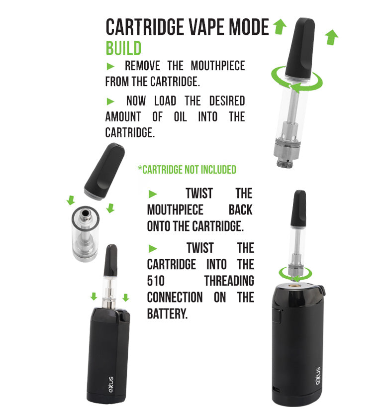 Configuración del modo Vape del cartucho Exxus VRS sobre fondo blanco