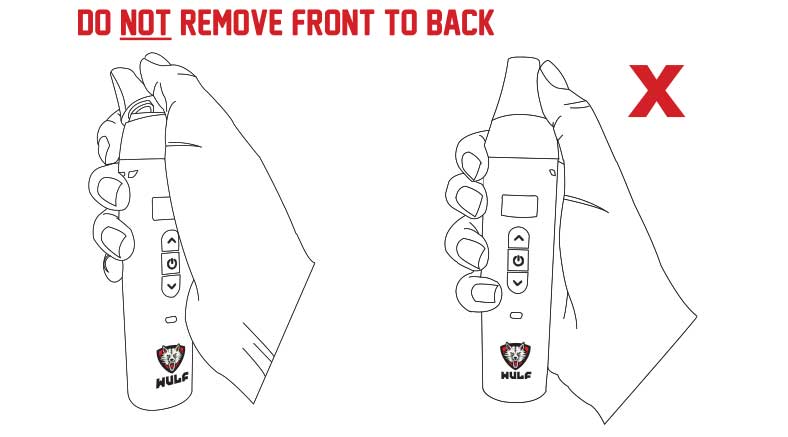 how not to remove the Wulf LX Vaporizer mouthpiece on white background