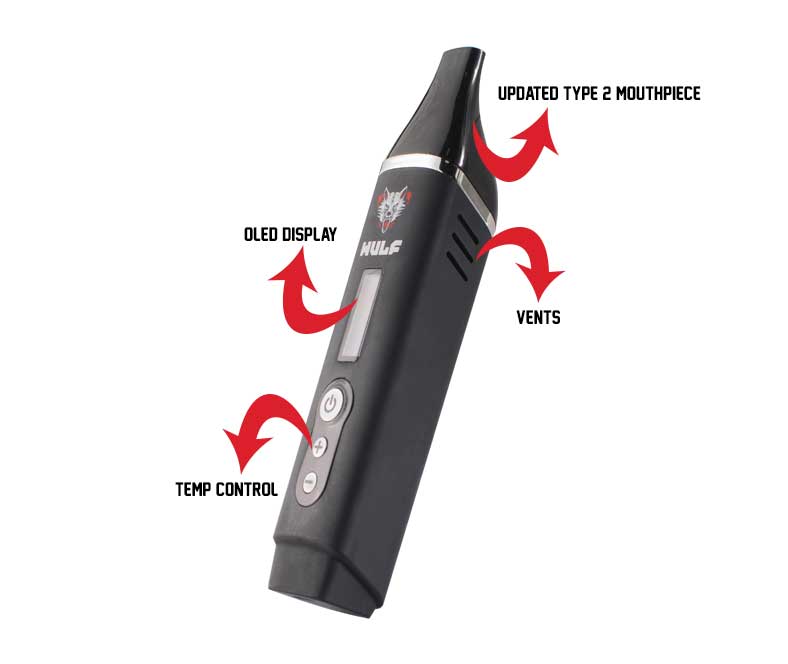 Overview of the Wulf SX Vaporizer on white background