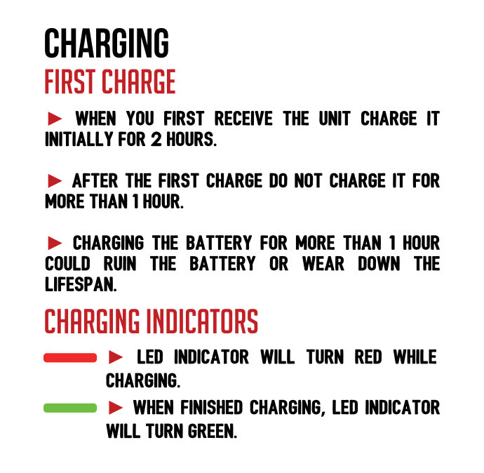 Instrucciones de carga para el Wulf Recon sobre fondo blanco.