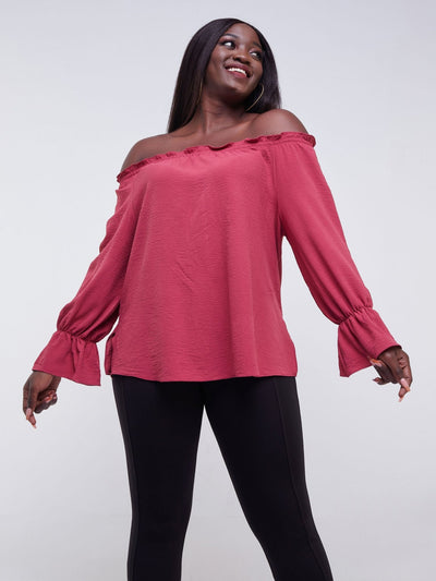 plus size pink off the shoulder tops