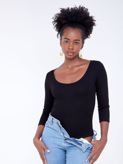 Zetu Basic Sleeveless Bodysuit - Black – Shopzetu